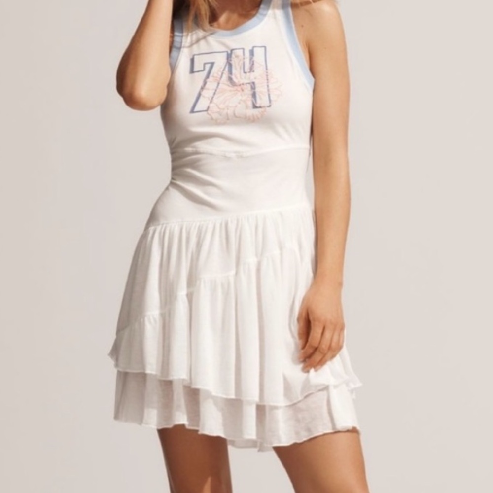 🟠NWT DAILY PRACTICE by ANTHROPOLOGIE Sleeveless Midi Tank Dress in White SMALL